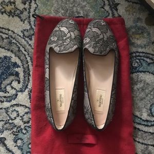 Valentino Crystal Lace flats